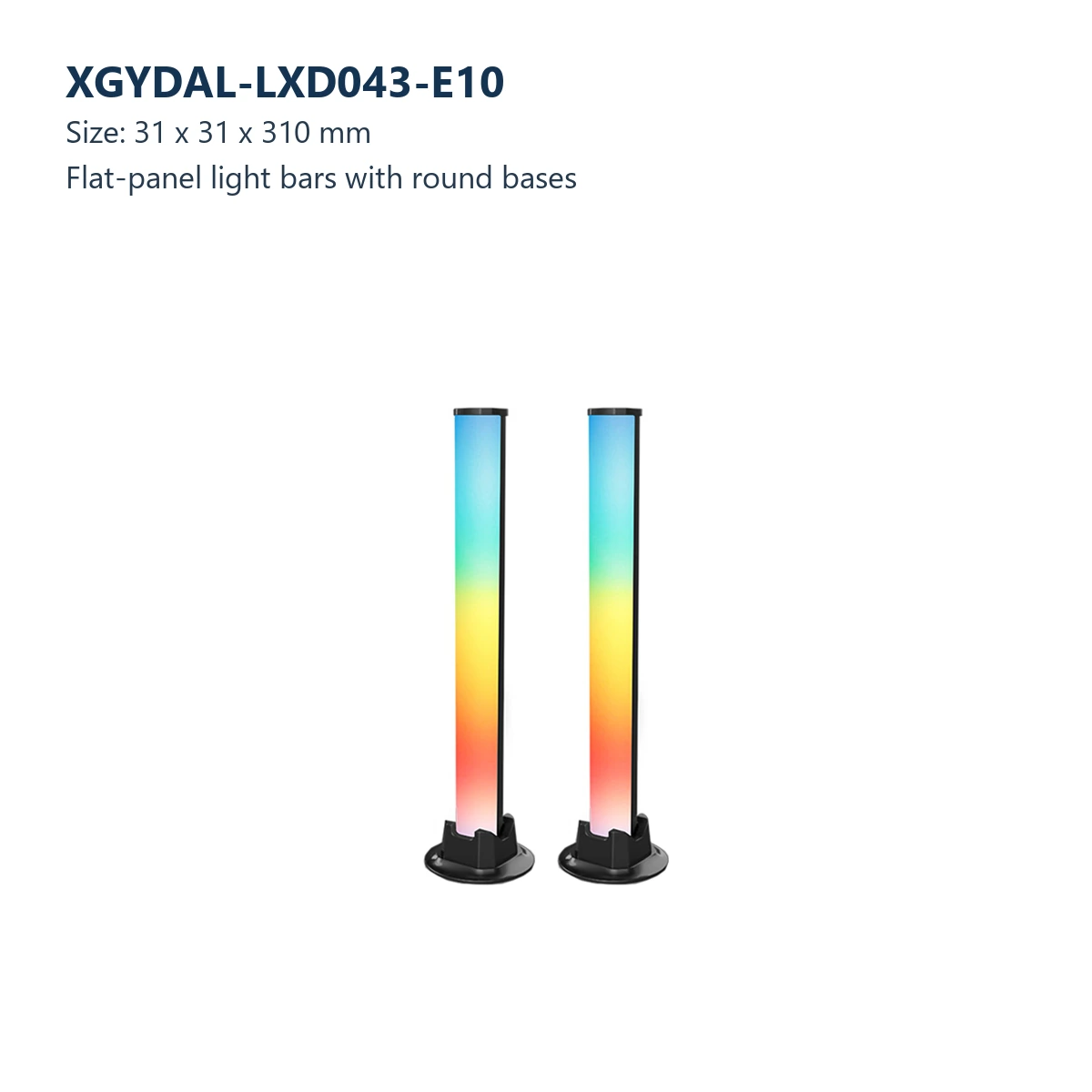 XGYDAL-LXD043-E10 desktop RGB atmosphere light bars, size 31 x 31 x 310 mm