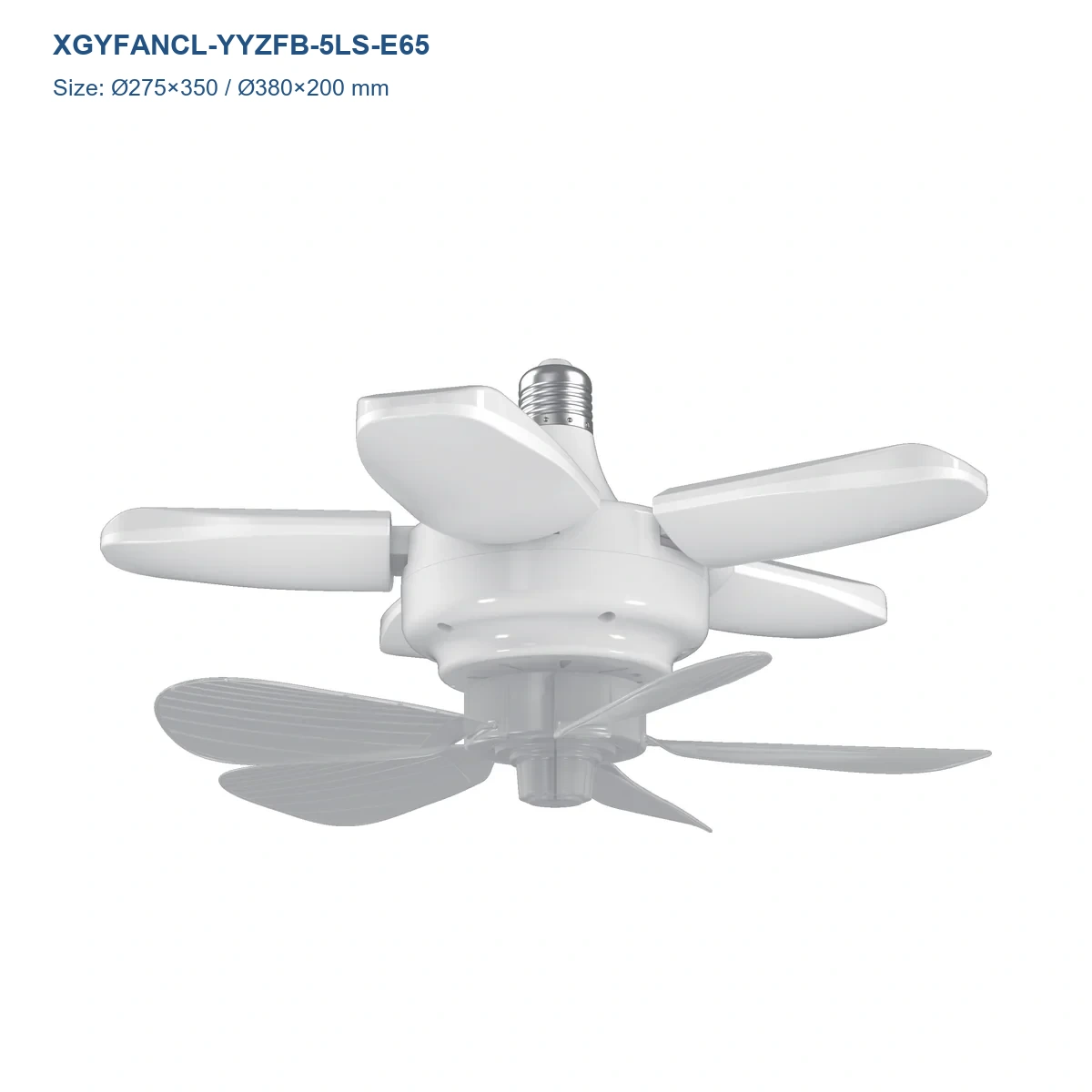XGYFANCL-YYZFB-5LS-E65 E27/E26/B22 Folding-Blade LED Fan Light model