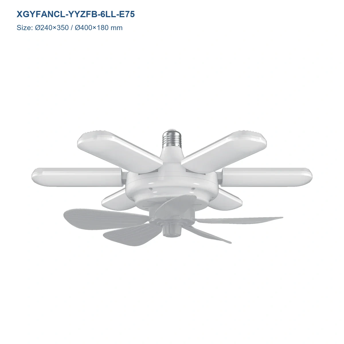 XGYFANCL-YYZFB-6LL-E75 E27/E26/B22 Folding-Blade LED Fan Light model