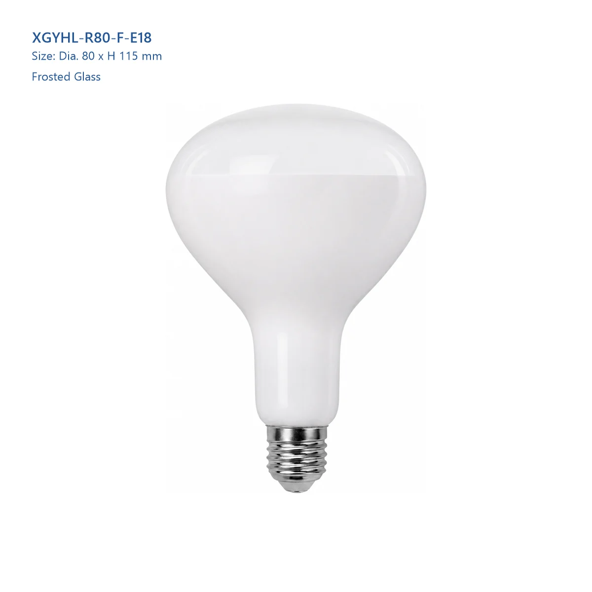 XGYHL-R80-F-E18 R80 frosted halogen reflector bulb, Dia. 80 x H 115 mm