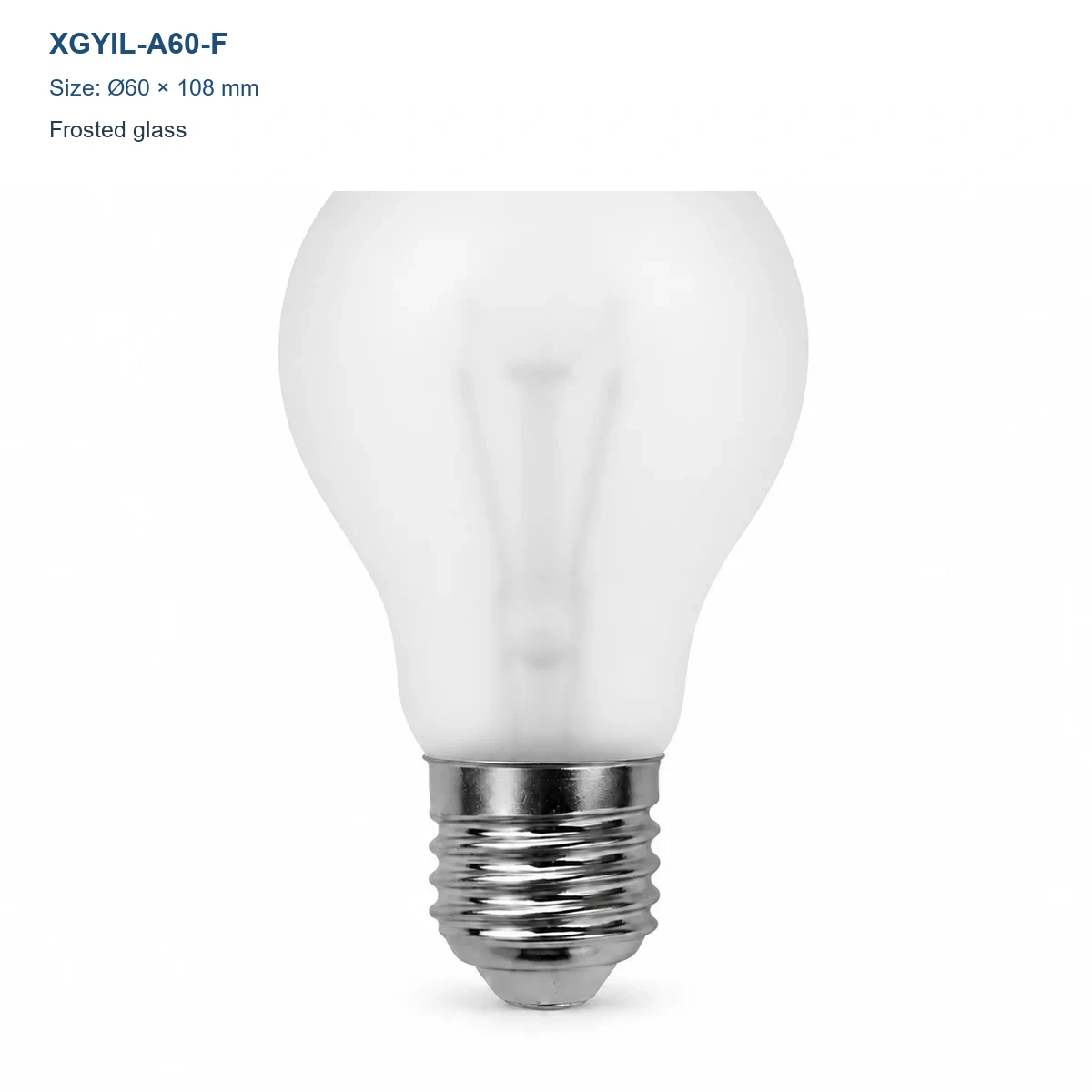 XGYIL-A60-F A60 frosted incandescent bulb, Dia. 60 × H 108 mm, 25 W, 50 W or 75 W