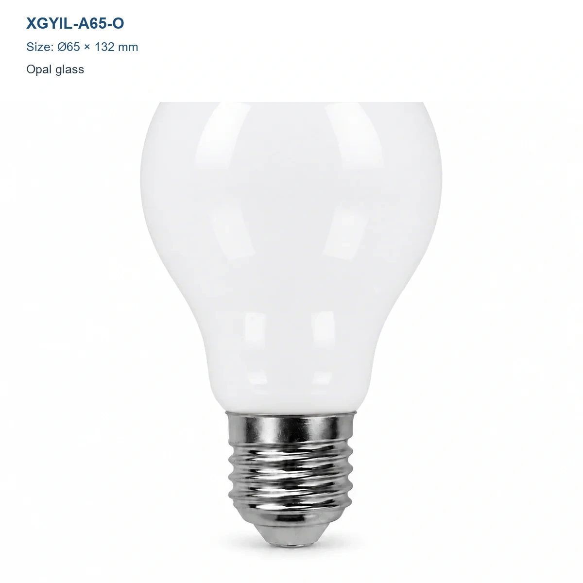 XGYIL-A65-O A65 opal incandescent bulb, Dia. 65 × H 132 mm, 25 W, 50 W or 75 W