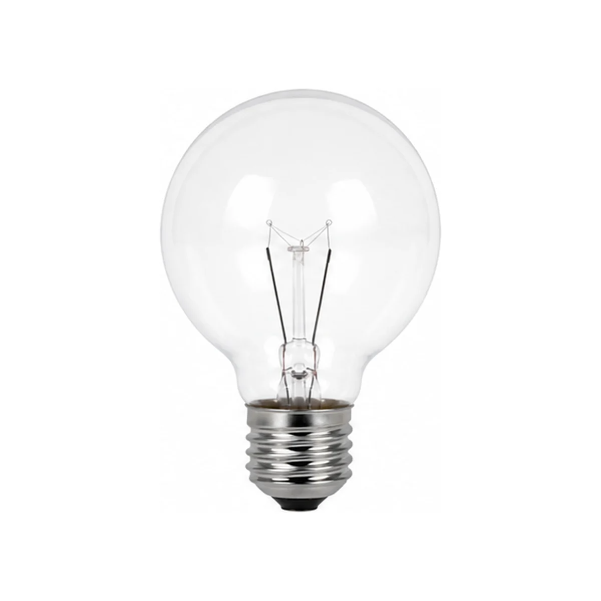 G80 clear glass incandescent globe bulb, Dia. 80 x H 116 mm