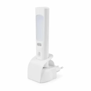 XGYNLAC-WTG002-E4 detachable plug-in torch night light in its Euro-plug dock