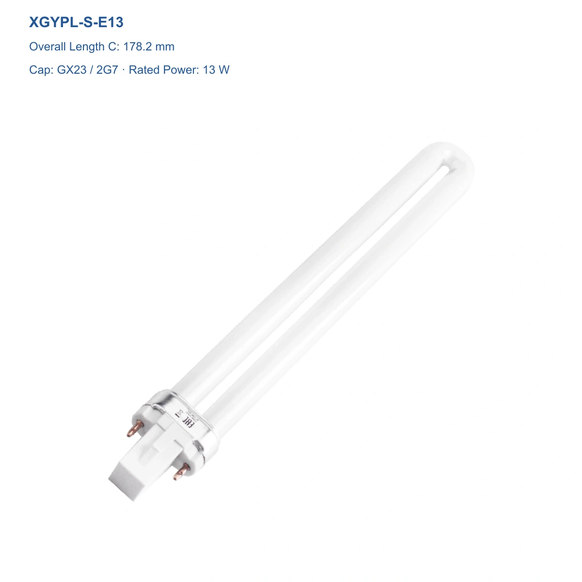 XGYPL-S-E13 PL-S fluorescent lamp, GX23 / 2G7, 13 W, overall length 178.2 mm