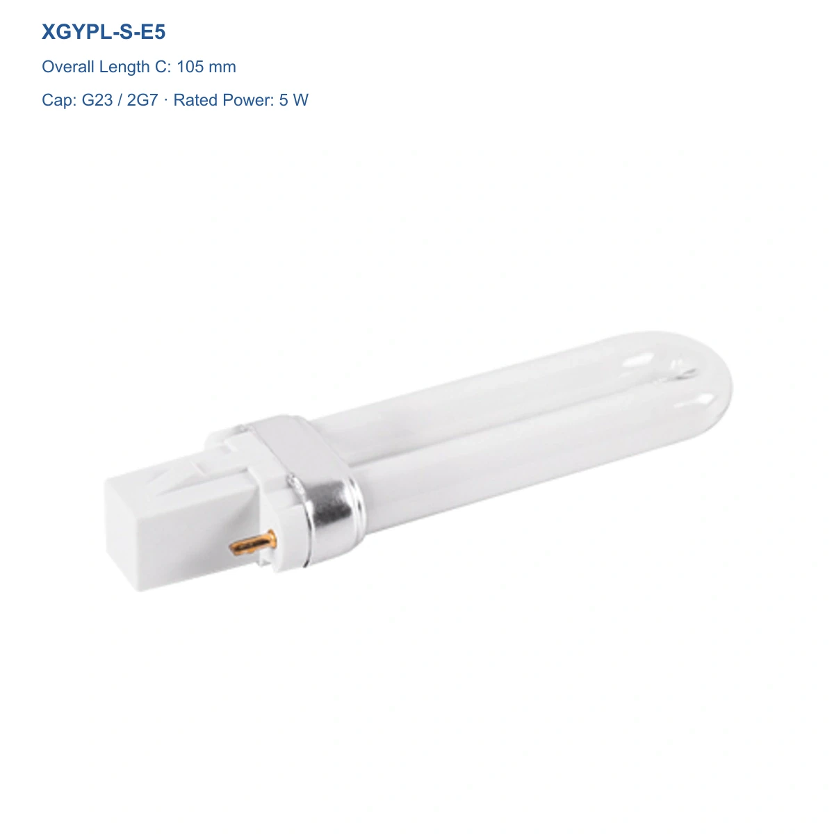 XGYPL-S-E5 PL-S fluorescent lamp, G23 / 2G7, 5 W, overall length 105 mm
