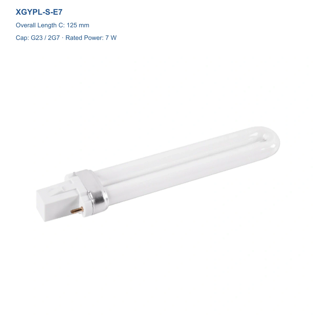 XGYPL-S-E7 PL-S fluorescent lamp, G23 / 2G7, 7 W, overall length 125 mm