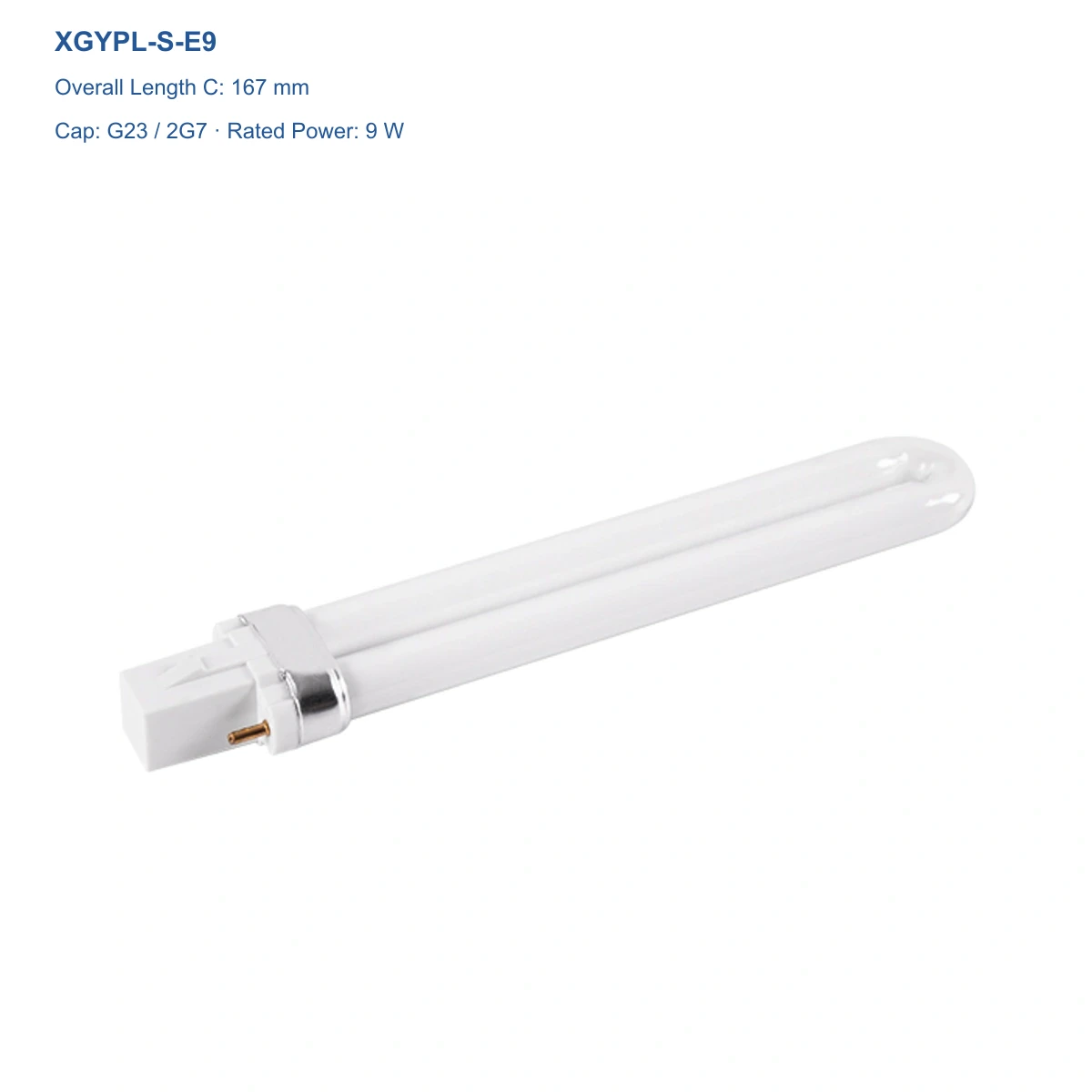 XGYPL-S-E9 PL-S fluorescent lamp, G23 / 2G7, 9 W, overall length 167 mm