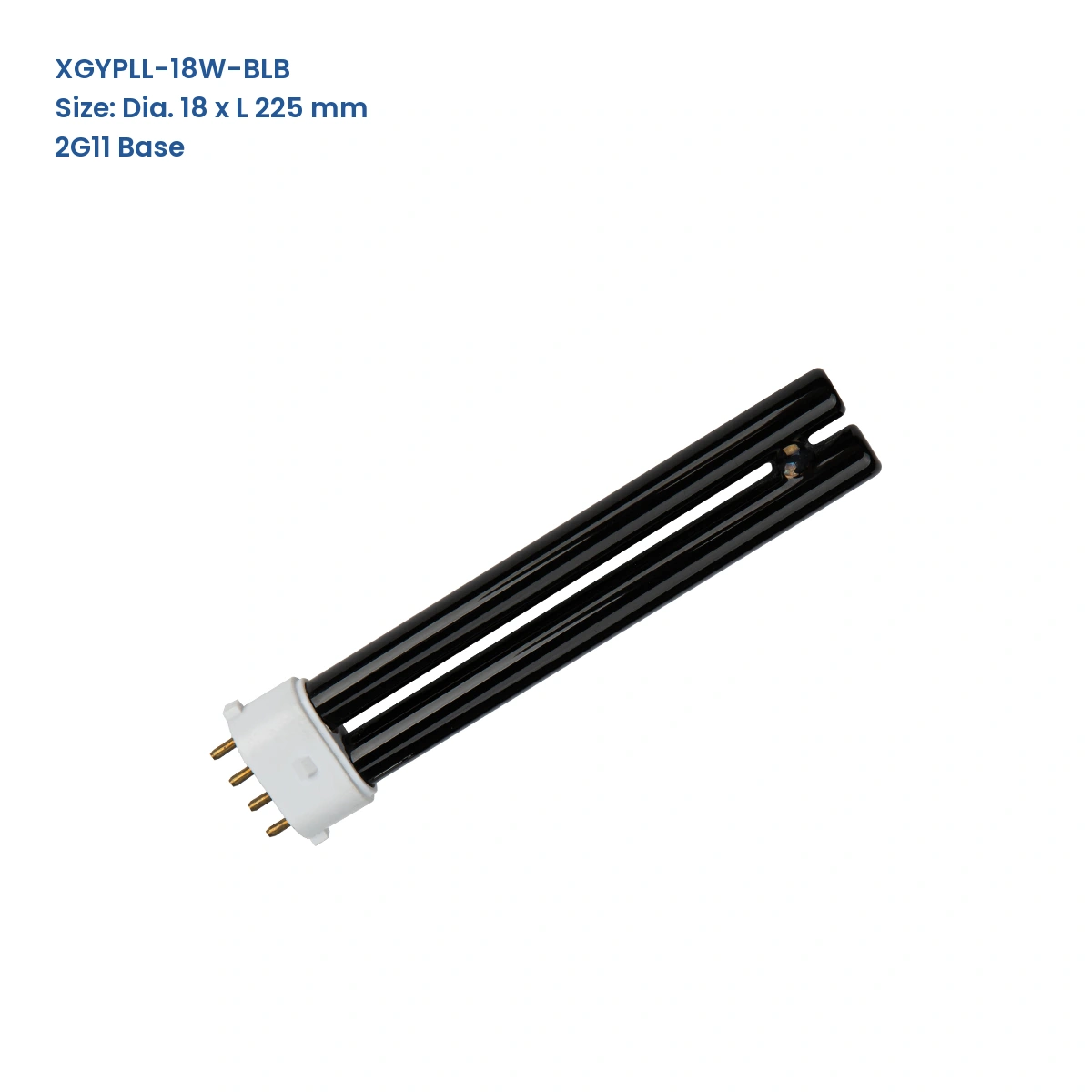 XGYPLL-18W-BLB PL-L UV-A BLB black-glass fluorescent lamp, 18 mm tube diameter, 225 mm overall length, 2G11 base