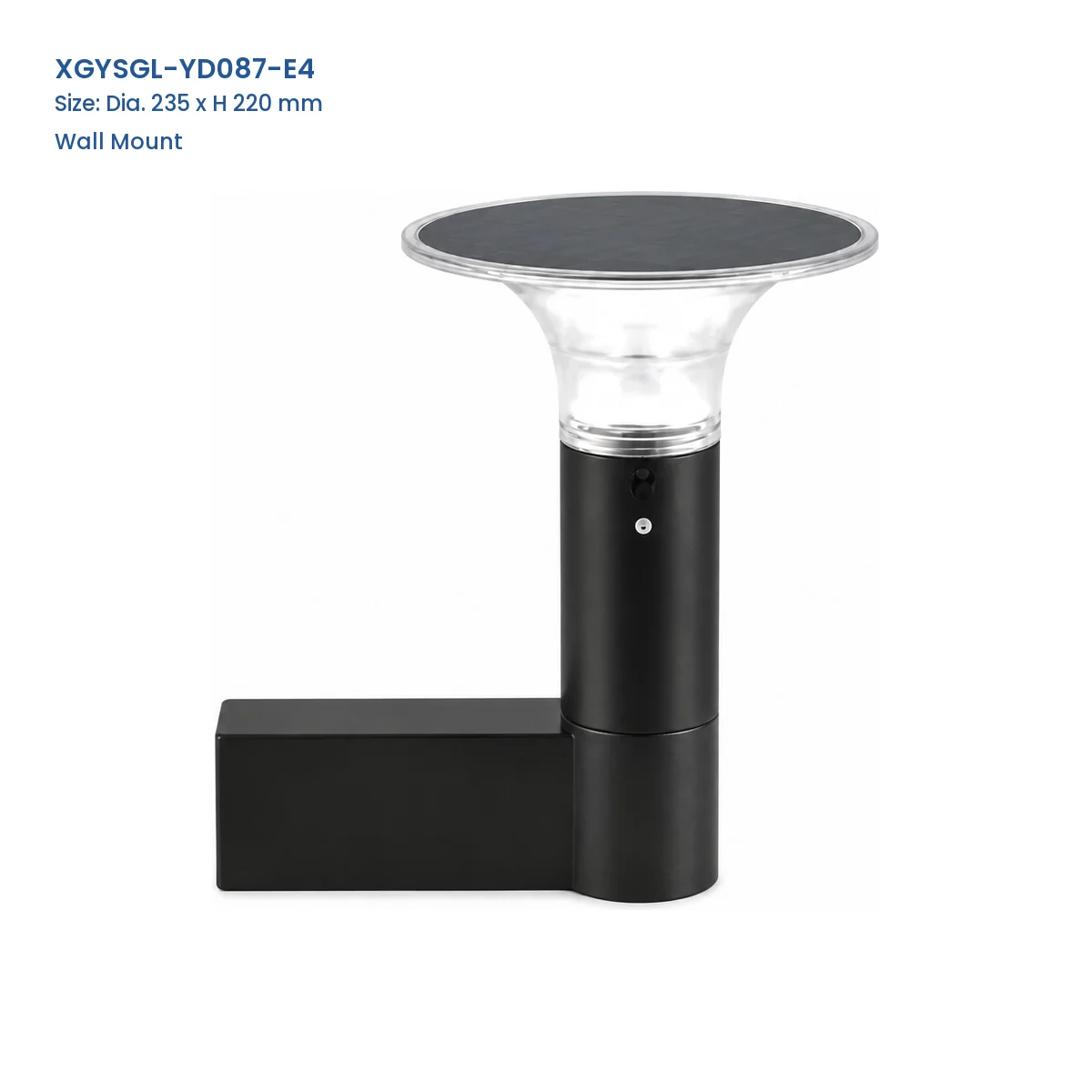 XGYSGL-YD087-E4 wall-mount solar garden light, 235 mm diameter with 250 mm base