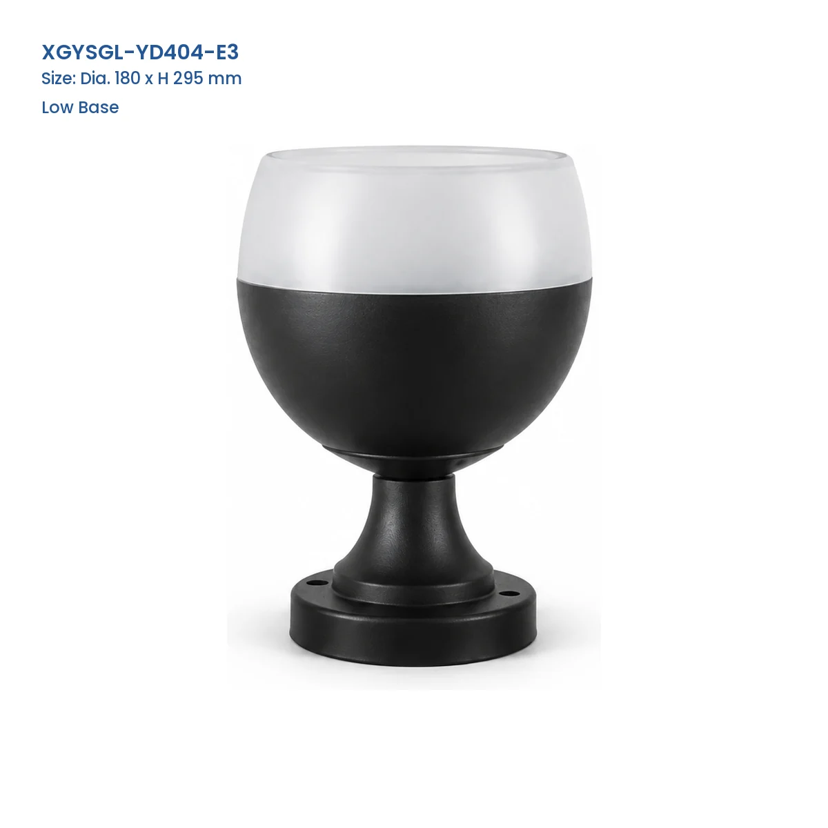 XGYSGL-YD404-E3 low-base solar light, 180 mm diameter and 295 mm high