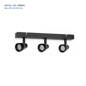 XGYSL-CSL-0RB3H linear three-head surface-mounted integrated LED spotlight with model and size labels