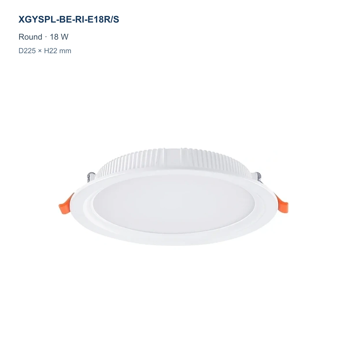 XGYSPL-BE-RI-E18R/S round recessed backlit LED small panel, 18 W, D225 × H22 mm