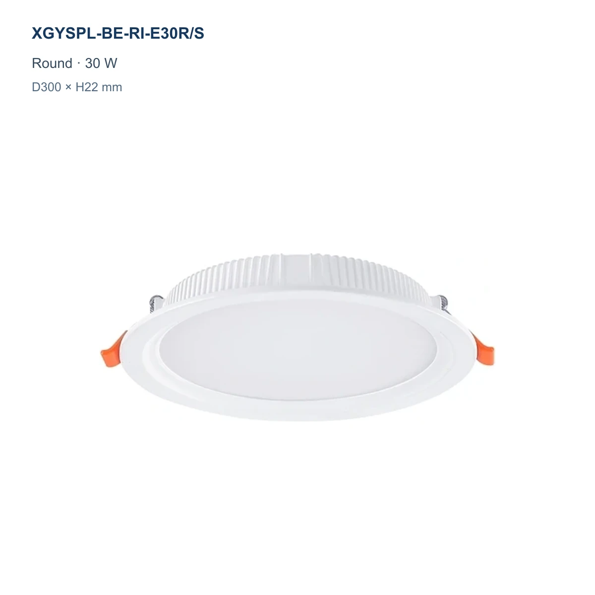XGYSPL-BE-RI-E30R/S round recessed backlit LED small panel, 30 W, D300 × H22 mm