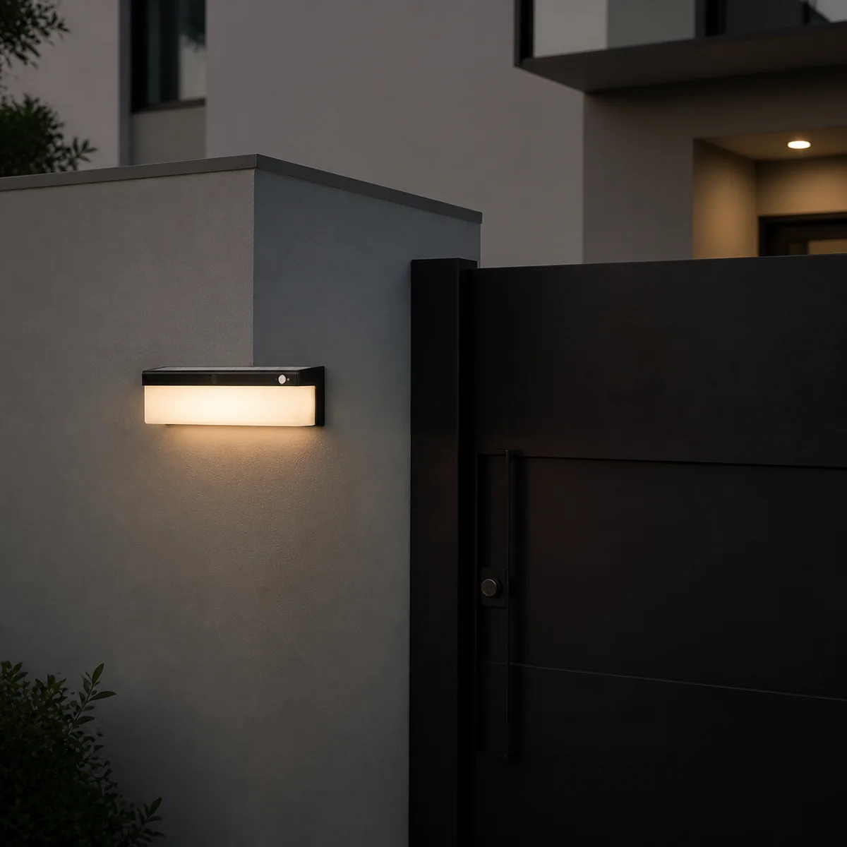 XGYSWL-HC-P9114L-E4.5 extended solar wall light installed on an exterior wall