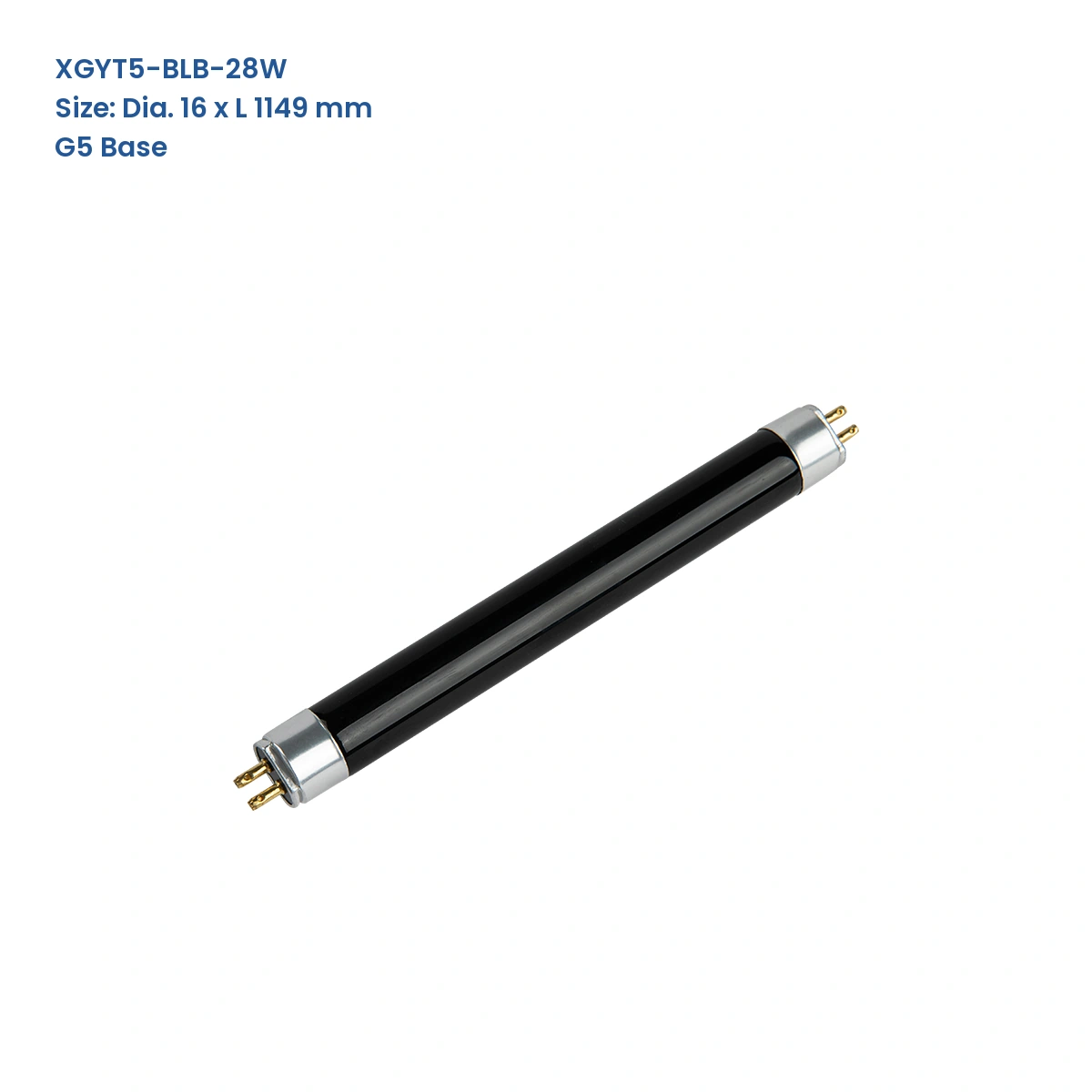 XGYT5-BLB-28W T5 UV-A BLB black-glass fluorescent lamp, 16 mm tube diameter, 1149 mm overall length, G5 base