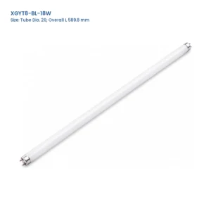 XGYT8-BL-18W T8 G13 UV-A BL fluorescent lamp with 26 mm tube diameter and 589.8 mm overall length