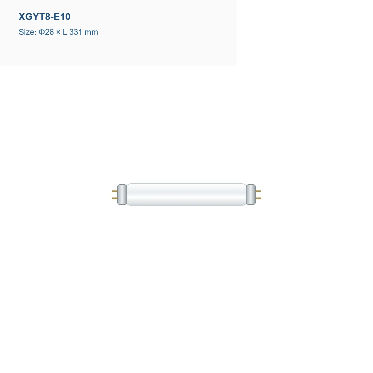 XGYT8-E10 T8 fluorescent tube, Φ26 × L 331 mm, 10 W