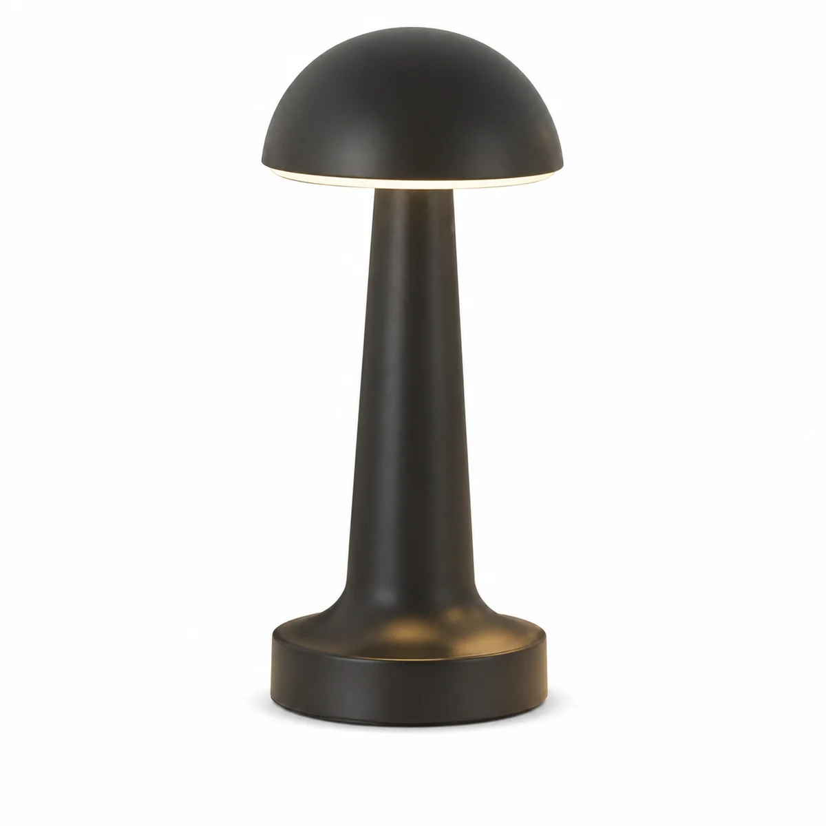 Black slim dome cordless LED table lamp