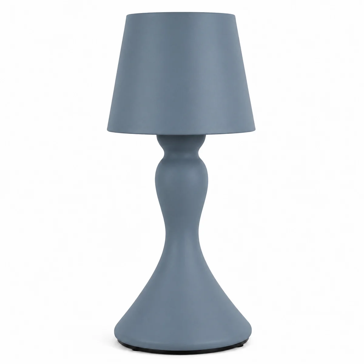 Blue Gray sculpted cordless LED table lamp