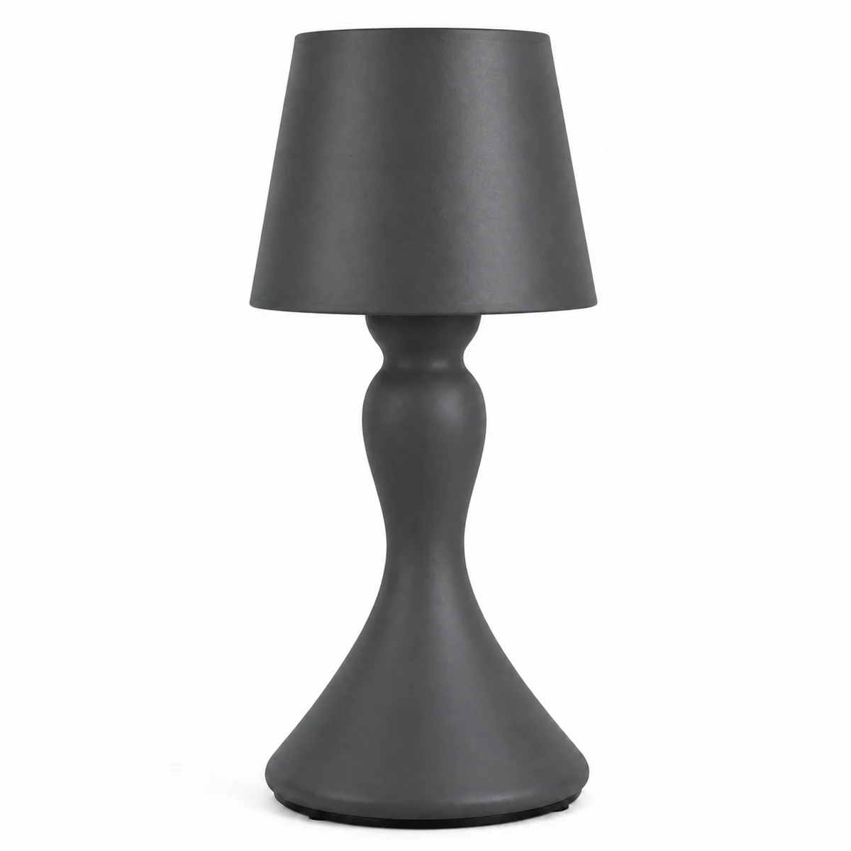 Charcoal sculpted cordless LED table lamp