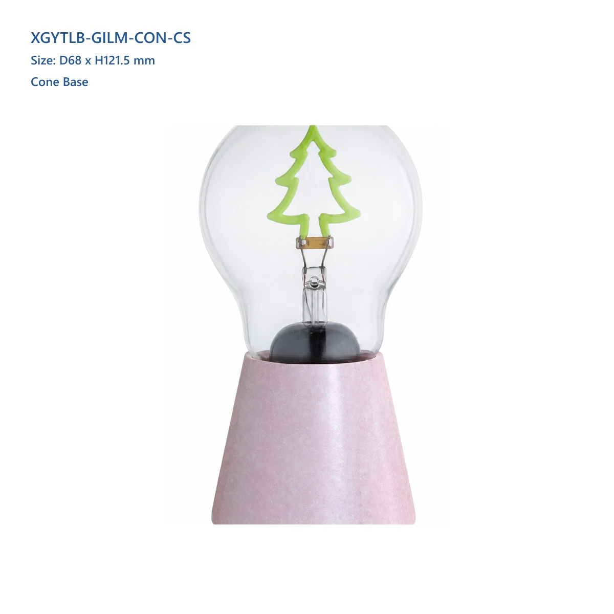 XGYTLB-GILM-CON-CS glass-integrated decorative table lamp with cone lime base