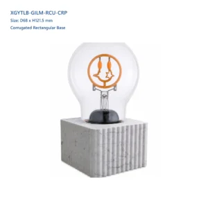 XGYTLB-GILM-RCU-CRP glass-integrated decorative table lamp with corrugated rectangular cuboid lime base