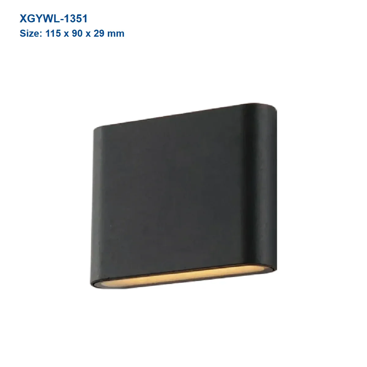 XGYWL-1351 slim integrated LED wall light, 115 x 90 x 29 mm
