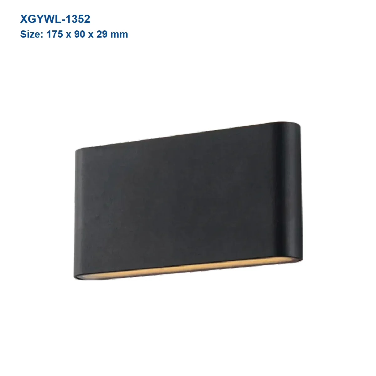 XGYWL-1352 slim integrated LED wall light, 175 x 90 x 29 mm