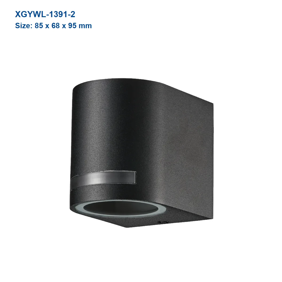 XGYWL-1391-2 compact GU10 wall light housing, 85 x 68 x 95 mm