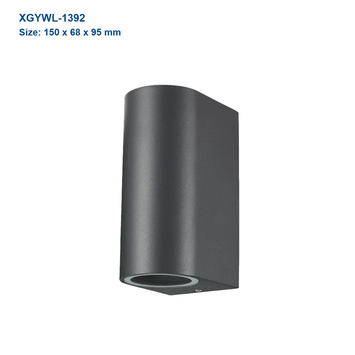 XGYWL-1392 compact GU10 wall light housing, 150 x 68 x 95 mm