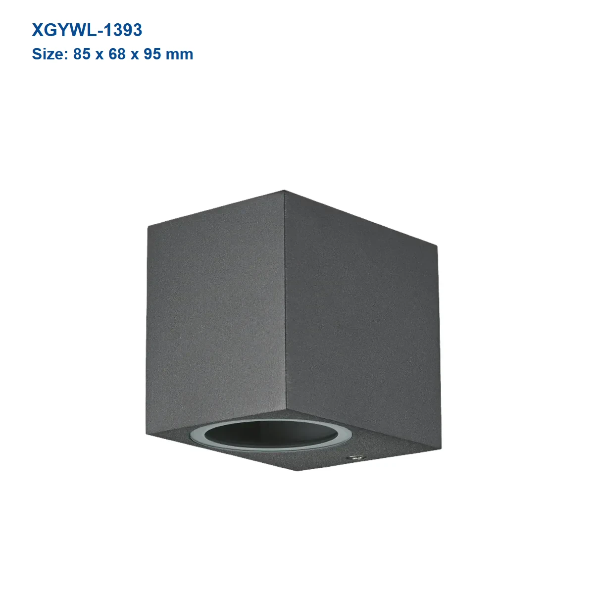 XGYWL-1393 compact GU10 wall light housing, 85 x 68 x 95 mm