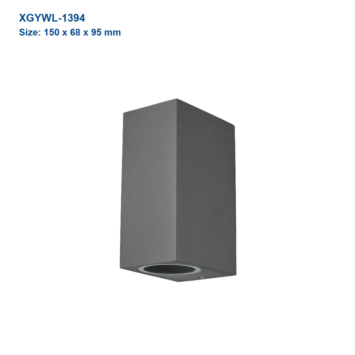 XGYWL-1394 compact GU10 wall light housing, 150 x 68 x 95 mm
