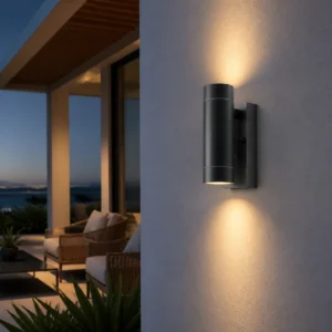 XGYWL-1411-PHOTOCELL photocell GU10 wall light on an exterior wall