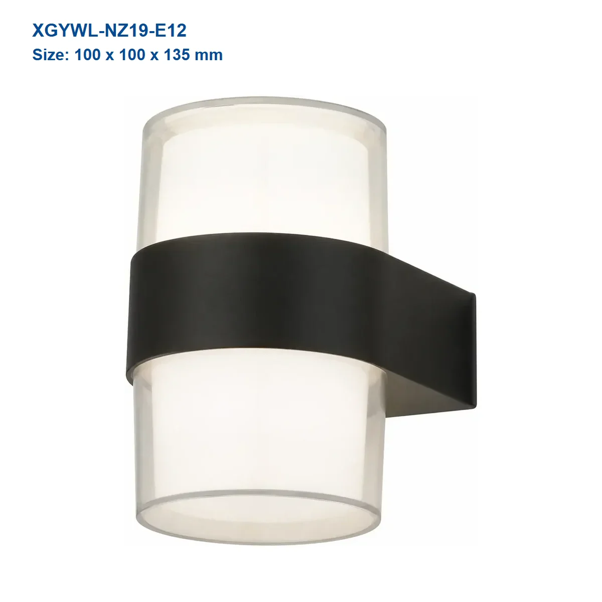 XGYWL-NZ19-E12 geometric diffuser LED wall light, 100 x 100 x 135 mm