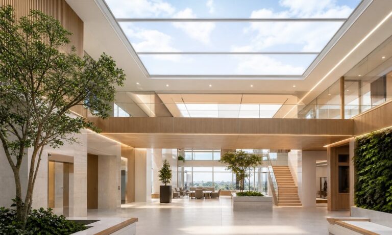 Daylight-inspired artificial skylight above a modern interior