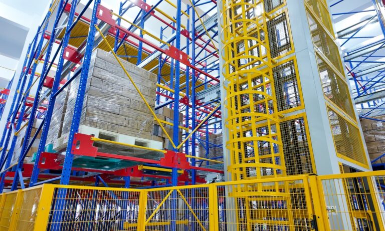 Automated warehouse at the New Lights manufacturing site