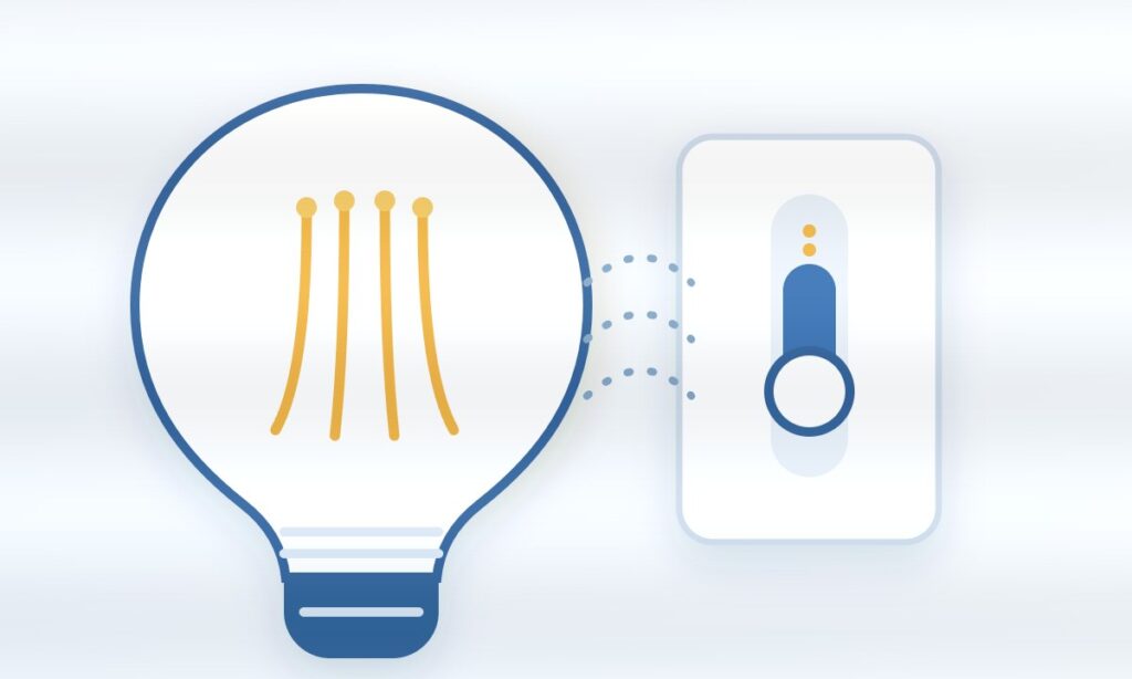 Filament LED bulb and wall dimmer