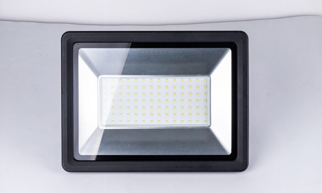 New Lights LED floodlight photographed from the front