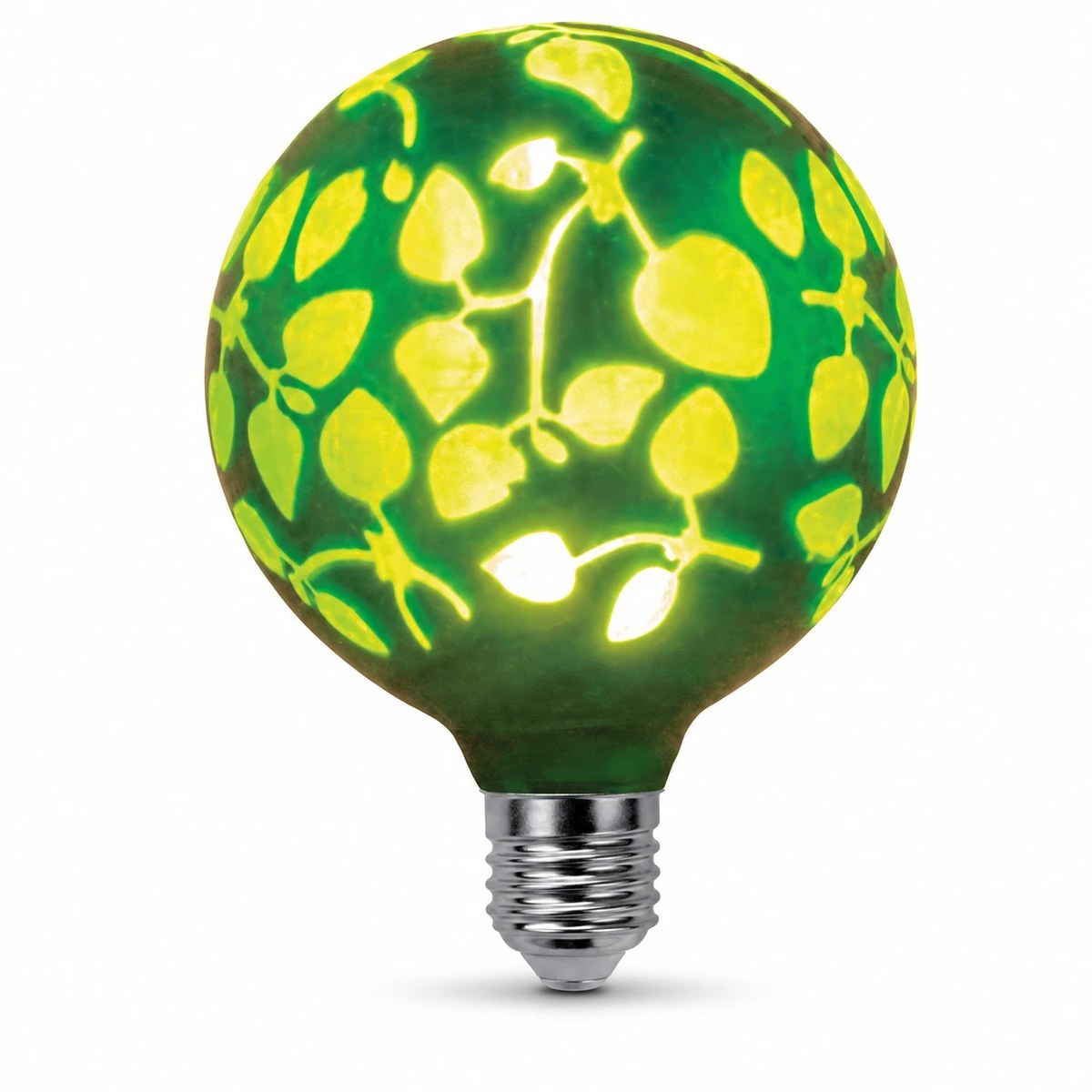 Green New Lights laser painting decorative LED bulb with illuminated leaf pattern
