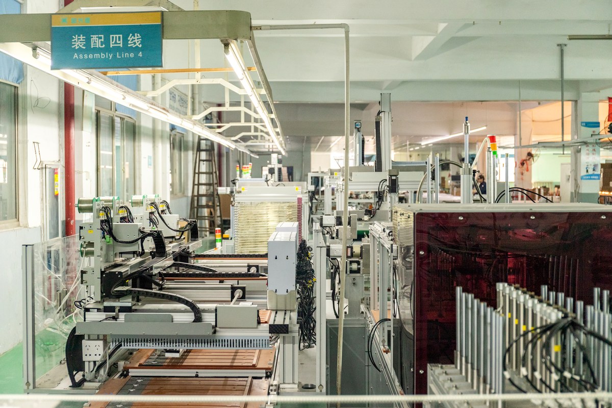 Assembly Line 4 in the New Lights LED panel production workshop