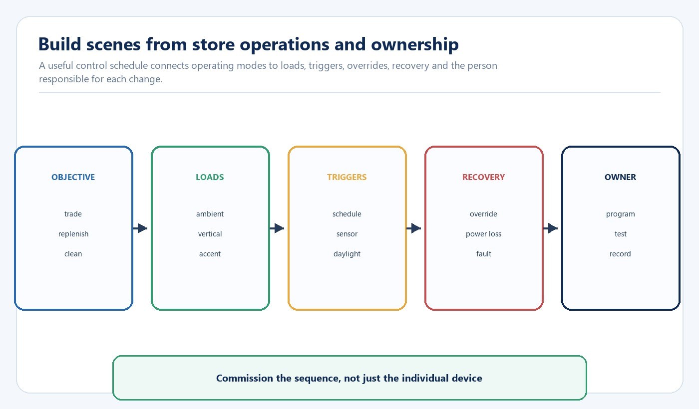 Diagram connecting retail operating objectives loads triggers recovery and control ownership