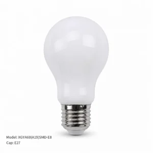 XGYA60 A19 frosted glass SMD LED bulb with E27 screw cap