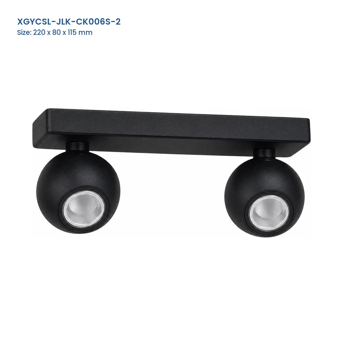 XGYCSL-JLK-CK006S-2 spotlight housing with Model and Size labels