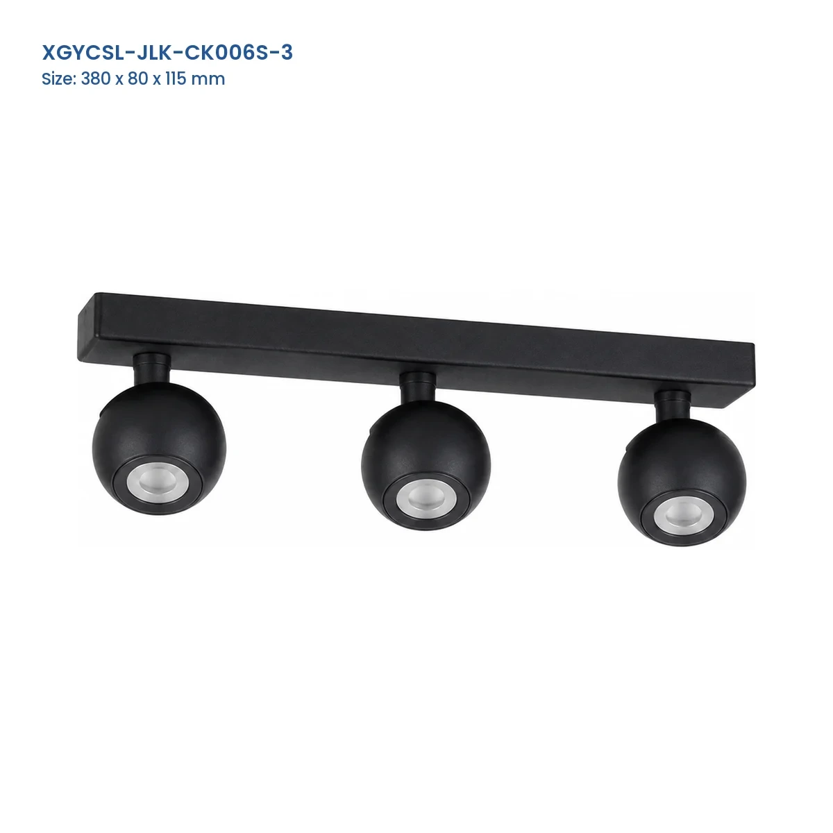 XGYCSL-JLK-CK006S-3 spotlight housing with Model and Size labels