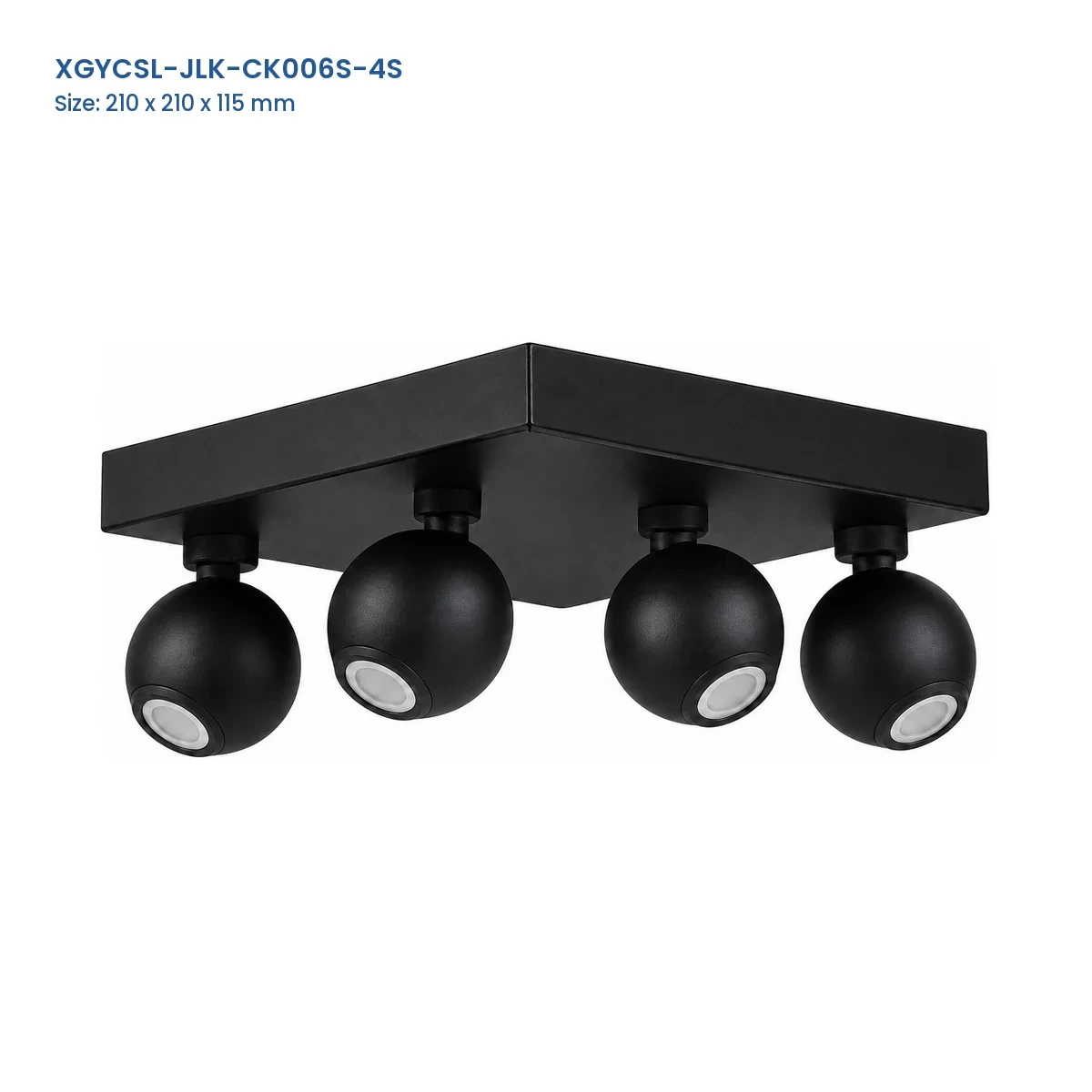 XGYCSL-JLK-CK006S-4S spotlight housing with Model and Size labels