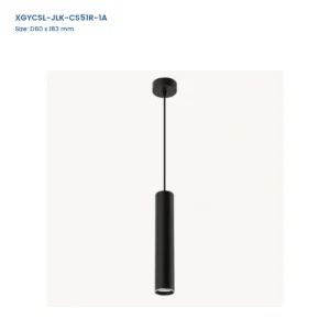 XGYCSL-JLK-CS51R-1A suspended spotlight housing with Model and Size labels