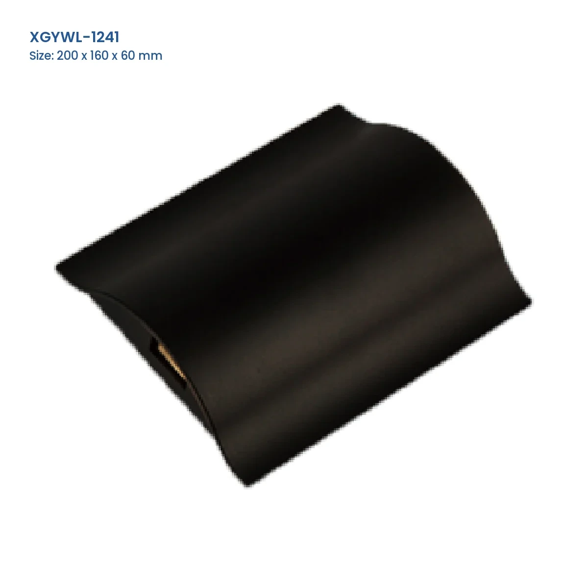 XGYWL-1241 curved integrated LED wall light with Model and Size labels