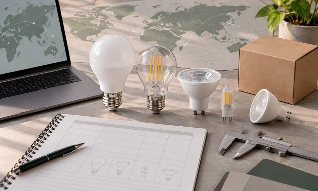 LED bulb supplier sourcing and comparison workspace
